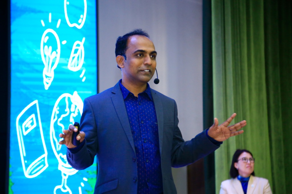 Ranjitsinh speaking at conference